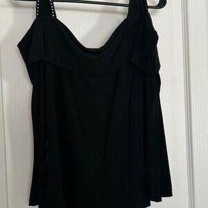 Black Sleeveless V-Neck Tank Top
